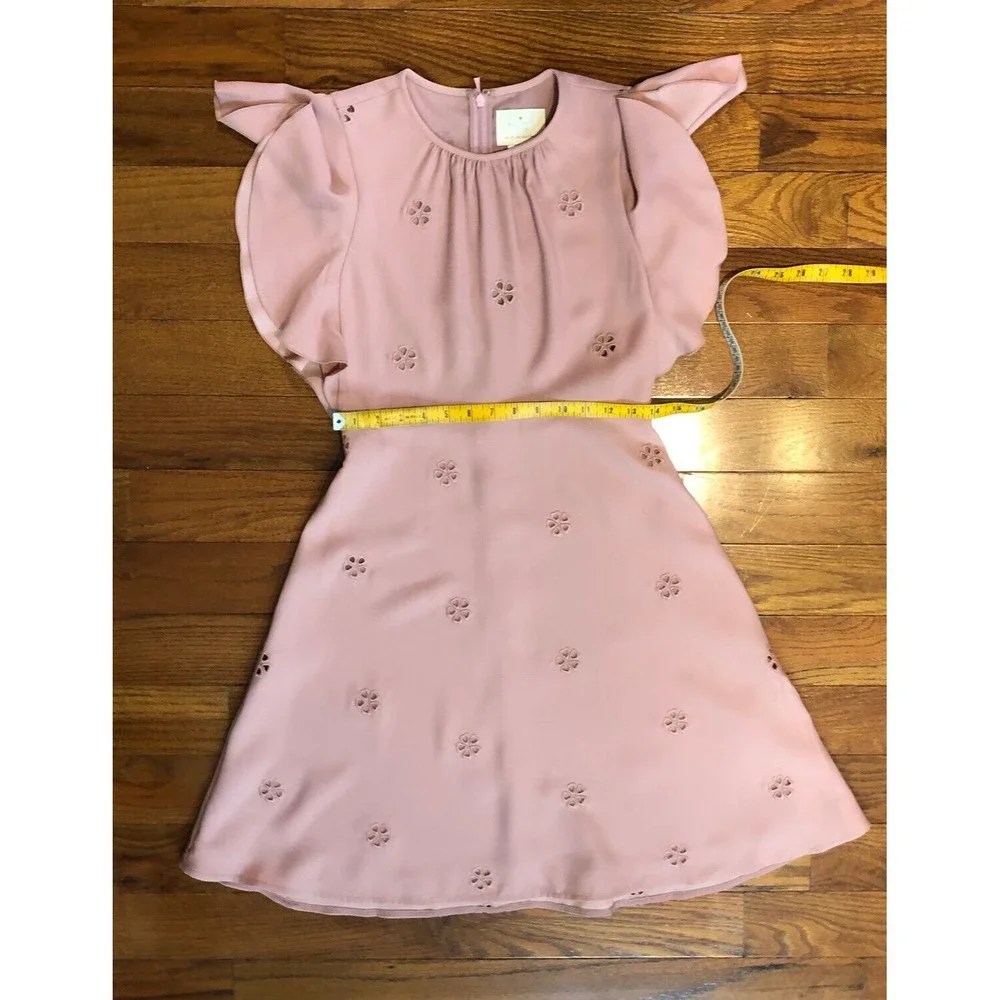kate spade Blush Pink Mini Dress with Ruffle Sleeves